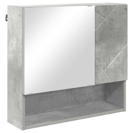 vidaXL Spiegelkast met plank Betongrijs 59 x 17 x 55 cm Bewerkt hout afbeelding2 - 1