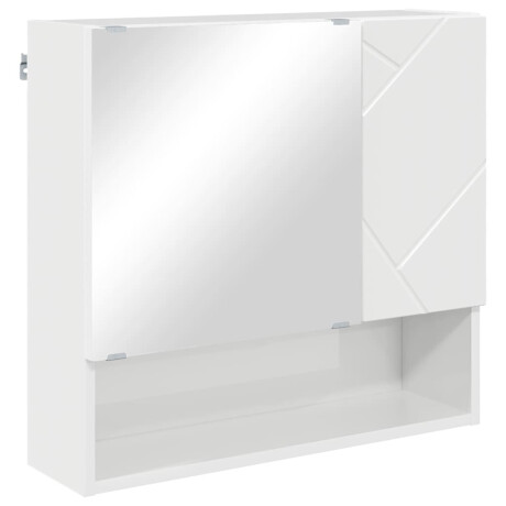 vidaXL Spiegelkast Hoogglans wit 59 x 17 x 55 cm Bewerkt hout afbeelding2 - 1