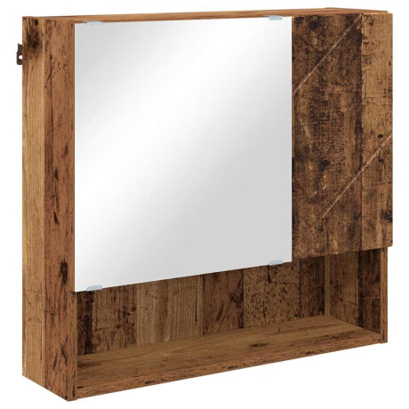 vidaXL Spiegelkast met plank Oud hout 59 x 17 x 55 cm Bewerkt hout afbeelding2 - 1