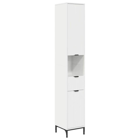 vidaXL Hoge badkamerkast Hoogglans wit 31.5 x 33 x 190 cm Bewerkt hout afbeelding2 - 1