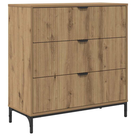vidaXL Dressoir met lade Artisan Eiken 79,5 x 33 x 82 cm Bewerkt hout afbeelding2 - 1