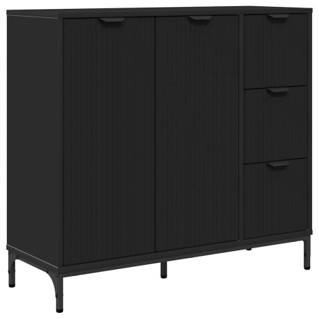 vidaXL Dressoir met lade Zwart 89,5 x 33 x 82 cm Bewerkt hout afbeelding2 - 1