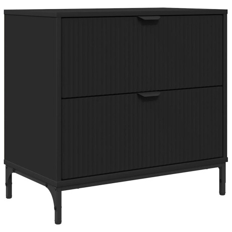 vidaXL Nachtkastje met lade Zwart 63.5 x 36 x 61 cm Bewerkt hout afbeelding2 - 1