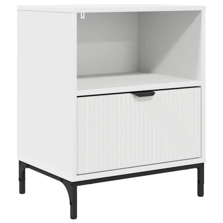 vidaXL Nachtkastje met lade Wit 49 x 36 x 61 cm Bewerkt hout afbeelding2 - 1