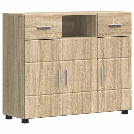 vidaXL Houten Kast Sonoma Eiken 88,5 x 30,5 x 73 cm Bewerkt hout afbeelding2 - 1