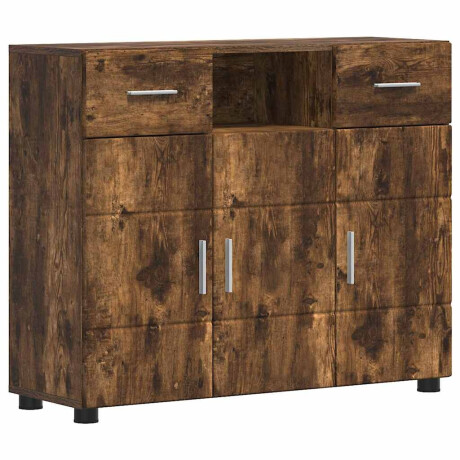 vidaXL Houten Kast Gerookt eiken 88,5 x 30,5 x 73 cm Bewerkt hout afbeelding2 - 1