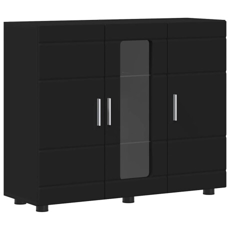 vidaXL Houten Kast met opslag Zwart 88,5 x 30,5 x 73 cm Bewerkt hout afbeelding2 - 1