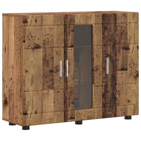 vidaXL Houten Kast met opslag Oudhout 88,5 x 30,5 x 73 cm Bewerkt hout afbeelding2 - 1