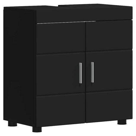 vidaXL Badkamerkastenset TULUM Zwart 60 x 34 x 63 cm Bewerkt hout afbeelding2 - 1