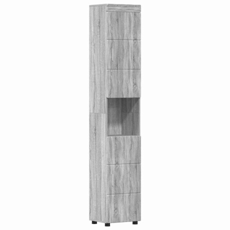 vidaXL Badkamer Kast Grijs sonoma 37 x 31.5 x 203 cm Bewerkt hout afbeelding2 - 1