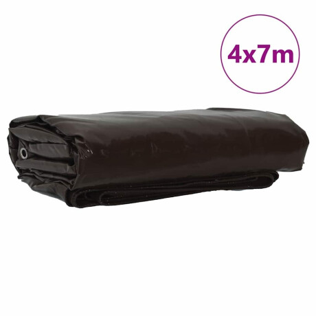 vidaXL Zeil 650g / m² Bruin 4 x 7 m Canvas met PVC-coating afbeelding2 - 1
