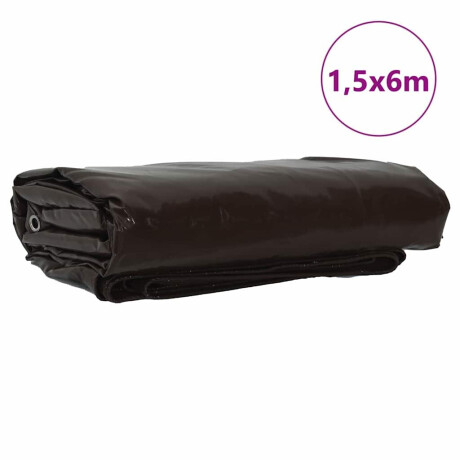 vidaXL Zeil 650g / m² Bruin 1,5 x 6 m Canvas met PVC-coating afbeelding2 - 1
