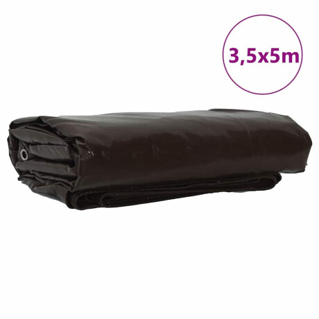 vidaXL Zeil 650g / m² Bruin 3,5 x 5 m Canvas met PVC-coating afbeelding2 - 1