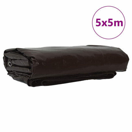 vidaXL Zeil 650g / m² Bruin 5 x 5 m Canvas met PVC-coating afbeelding2 - 1