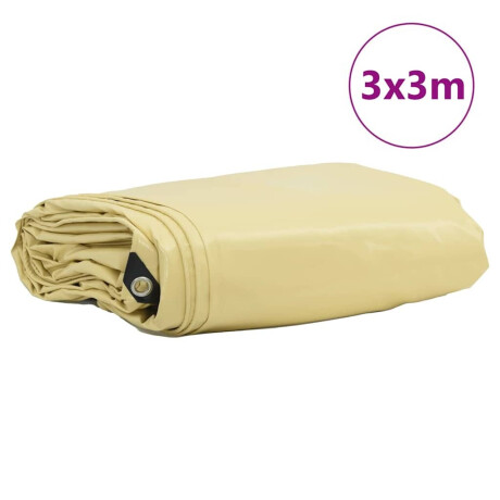 vidaXL Zeil 650g / m² Beige 3 x 3 m Canvas met PVC-coating afbeelding2 - 1