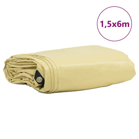 vidaXL Zeil 650g / m² Beige 1,5 x 6 m Canvas met PVC-coating afbeelding2 - 1