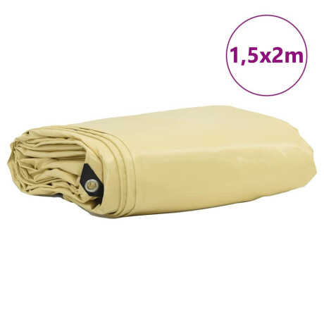 vidaXL Zeil 650g / m² Beige 1,5 x 2 m Canvas met PVC-coating afbeelding2 - 1