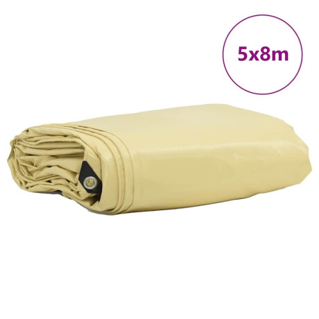 vidaXL Zeil 650g / m² Beige 5 x 8 m Canvas met PVC-coating afbeelding2 - 1