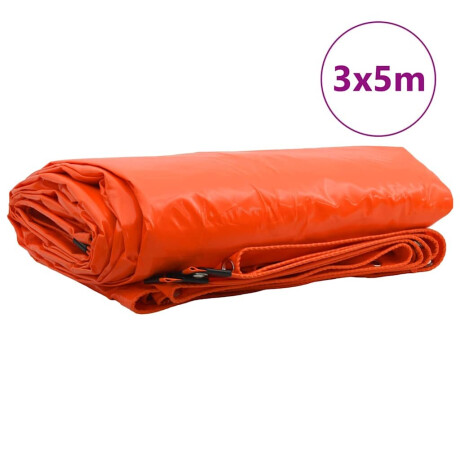 vidaXL Zeil 650g / m² Oranje 3 x 5 m Canvas met PVC-coating afbeelding2 - 1