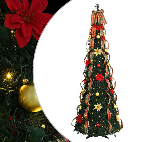 vidaXL Kunstkerstboom met 200 LED met standaard Groen 215 cm PVC afbeelding2 - 1