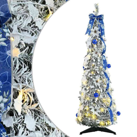 vidaXL Kunstkerstboom met 50 LED met standaard Wit 120 cm PVC afbeelding2 - 1