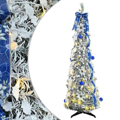 vidaXL Kunstkerstboom met 100 LED met standaard Wit 150 cm PVC afbeelding2 - 1