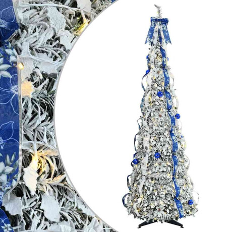 vidaXL Kunstkerstboom met 150 LED met standaard Wit 180 cm PVC afbeelding2 - 1