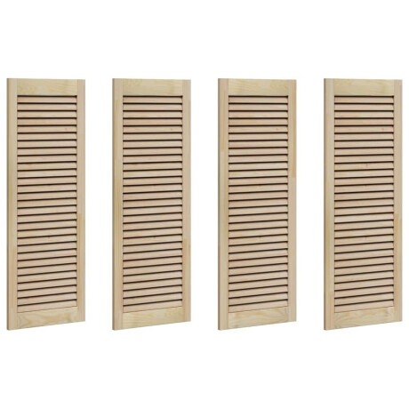 vidaXL Kastdeuren 4 pcs Bruin 110 x 39.5 x 2.1 cm Massief grenenhout afbeelding2 - 1