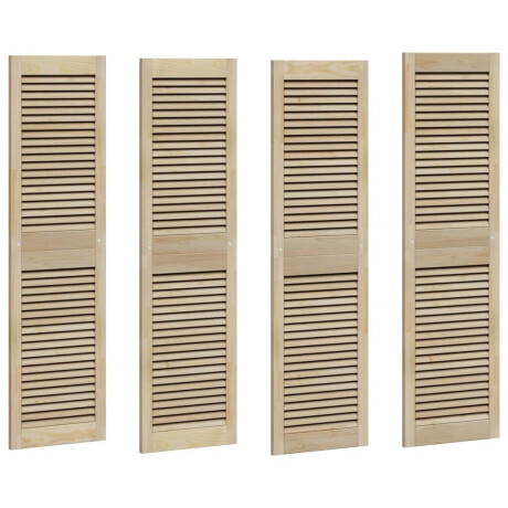 vidaXL Kastdeuren 4 pcs Bruin 140.5 x 39.5 x 2.1 cm Massief grenenhout afbeelding2 - 1