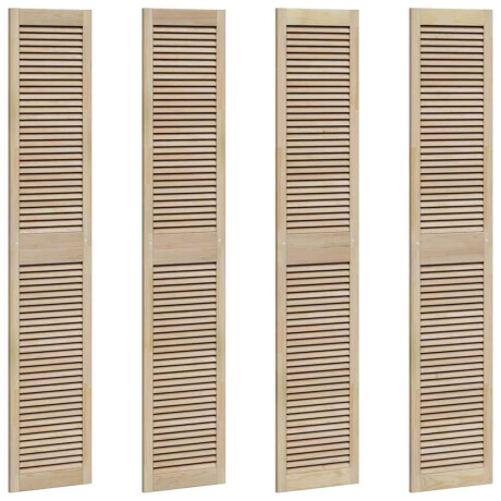 vidaXL Kastdeuren 4 pcs Bruin 201 x 39.5 x 2.1 cm Massief grenenhout afbeelding2 - 1