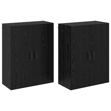 vidaXL Wandgemonteerde Kasten 2 pcs Zwart eiken 69.5 x 34 x 90 cm afbeelding2 - 1
