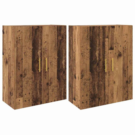 vidaXL Wandgemonteerde Kasten 2 pcs Oud hout 69.5 x 34 x 90 cm afbeelding2 - 1