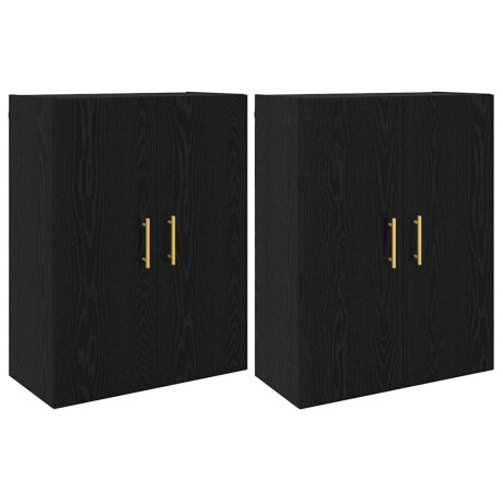 vidaXL Wandgemonteerde Kasten 2 pcs Zwart eiken 69.5 x 34 x 90 cm afbeelding2 - 1