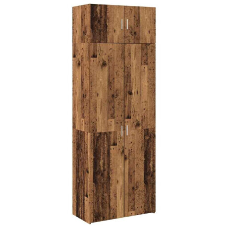 vidaXL Opbergkast met plank Anders met opslag met de deur Oud hout 80 x 42,5 x 225 cm Bewerkt hout afbeelding2 - 1