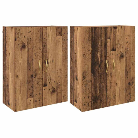 vidaXL Wandgemonteerde Kasten 2 pcs Oud hout 69.5 x 34 x 90 cm afbeelding2 - 1