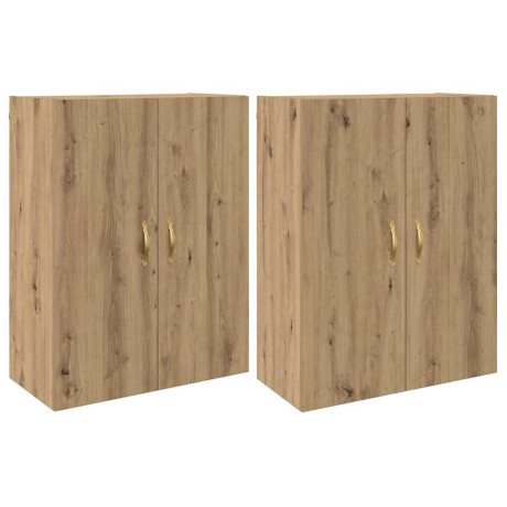 vidaXL Wandgemonteerde Kasten met plank met opslag 2 pcs artisanaal eikenkleurig afbeelding2 - 1