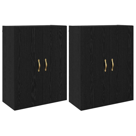 vidaXL Wandgemonteerde Kasten 2 pcs Zwart eiken 69.5 x 34 x 90 cm afbeelding2 - 1