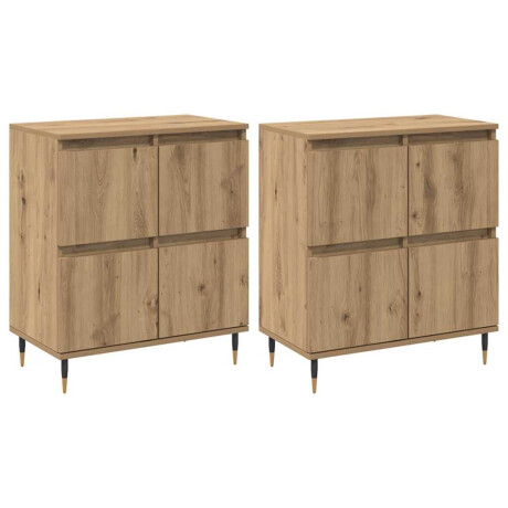 vidaXL Dressoirs 2 pcs artisanaal eikenkleurig 120 x 35 x 70 cm afbeelding2 - 1
