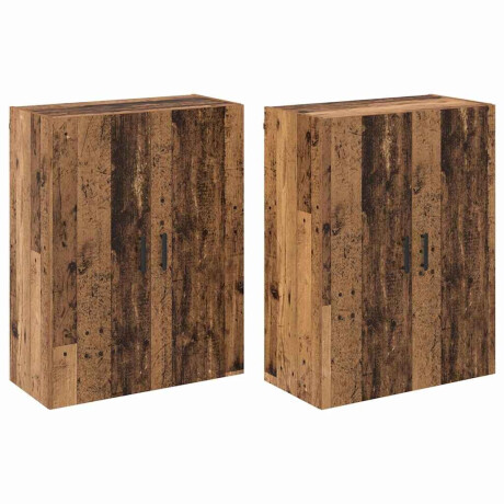 vidaXL Wandgemonteerde Kasten 2 pcs Oud hout 69.5 x 34 x 90 cm afbeelding2 - 1