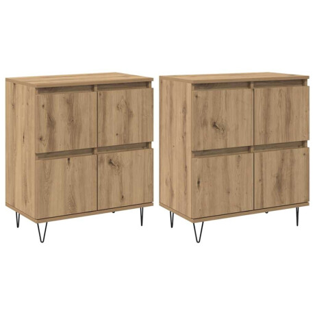 vidaXL Dressoirs 2 pcs artisanaal eikenkleurig 120 x 35 x 70 cm afbeelding2 - 1
