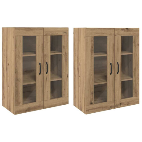vidaXL Wandgemonteerde Kasten 2 pcs artisanaal eikenkleurig afbeelding2 - 1