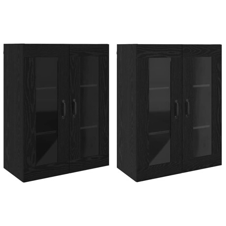 vidaXL Wandgemonteerde Kasten 2 pcs Zwart eiken 69.5 x 34 x 90 cm afbeelding2 - 1