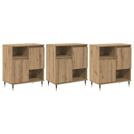 vidaXL Dressoirs 3 pcs artisanaal eikenkleurig 180 x 35 x 70 cm afbeelding2 - 1