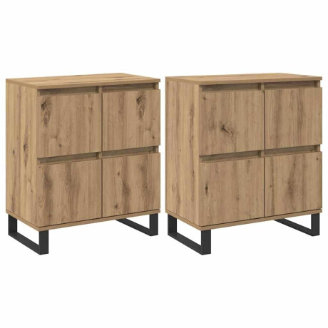 vidaXL Dressoirs 2 pcs artisanaal eikenkleurig 120 x 35 x 70 cm afbeelding2 - 1