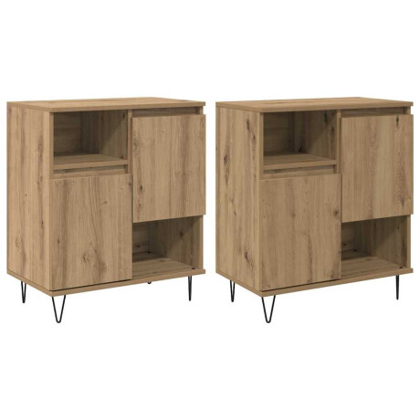 vidaXL Dressoirs 2 pcs artisanaal eikenkleurig 120 x 35 x 70 cm afbeelding2 - 1