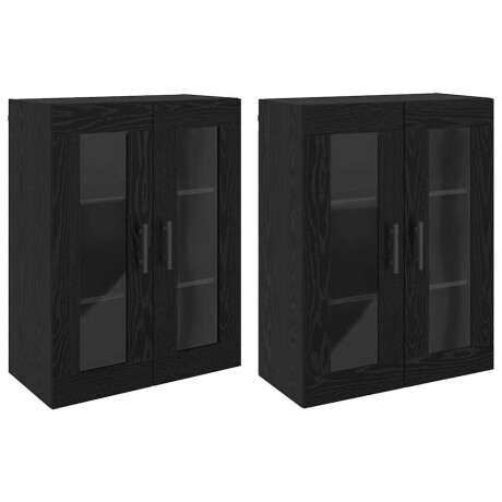 vidaXL Wandgemonteerde Kasten 2 pcs Zwart eiken 69.5 x 34 x 90 cm afbeelding2 - 1