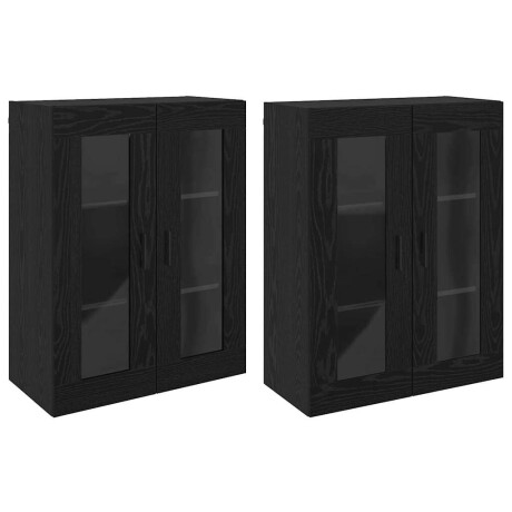 vidaXL Wandgemonteerde Kasten 2 pcs Zwart eiken 69.5 x 34 x 90 cm afbeelding2 - 1