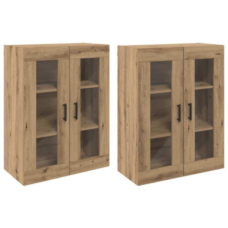 vidaXL Wandgemonteerde Kasten 2 pcs artisanaal eikenkleurig afbeelding2 - 1
