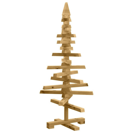 vidaXL Houten kerstboom met standaard Bruin 90 cm Massief grenenhout afbeelding2 - 1
