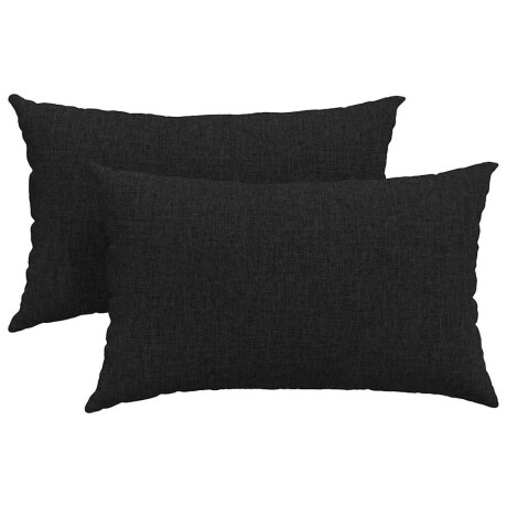 vidaXL Sofa Kussens 2 pcs Zwart 50 x 30 cm Stof afbeelding2 - 1